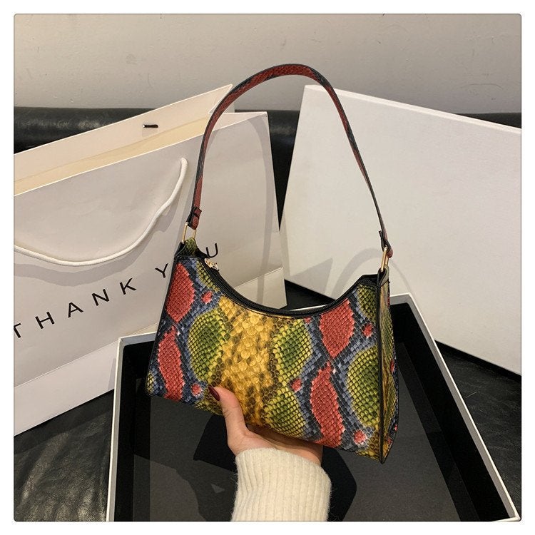 Fashion Bag Women'S Underarm Bag Snake Pattern Handbag Western Style Personalized All-Match Women'S Shoulder Bag - Image 1